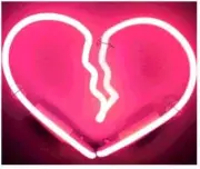 Broken Heart Pink Acrylic 14" Neon Sign Lamp Light Bar Beer Decor Glass Club AA