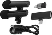 Operitacx Wireless Clip Lapel Microphone with Noise Cancelling for Outdoor Interviews and Live Streaming for Content Creators Filming and Recording Model