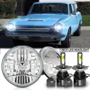 For Dodge Dart 1964-1976 Ramcharger 7" Round LED Headlight Hi/Lo Sealed Beam H4