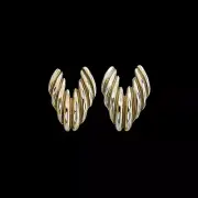 925 Sterling Silver Gold Plated Earrings, Heart Earrings, Gold Heart...