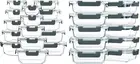30-Piece Glass Food Storage Containers with Snap Locking Lids, [10-Pack,22 Oz] G