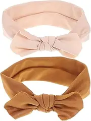 BIUDECO 2Pcs Newborn Bow Headbands for Comfortable Elastic Hairbands with Stylish Bows Hair Decoration for Festivals and Special Occasions