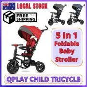 Qplay Kids Folding Tricycle Toddler Baby Stroller Pram Trike Bike Ride-On Toy AU