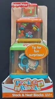 PEEK A BLOCKS STACK & NEST BLOCKS By FISHER PRICE - VINTAGE 2005 - NEW