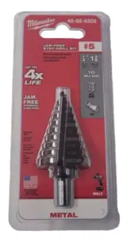 48-89-9205 Milwaukee 1/4 to 1-3/8" Step Drill Bit Jam-Free #5