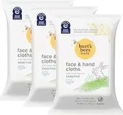Burt's Bees Baby Face & Hand Cloths, Unscented Cleansing Wipes - 30 Wipes (Pack of 12)