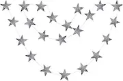 [PiurUf] Bunting Flags 4M 7/10CM Shining Star Paper Hanging Garland Gold Silver Color Flag Shower Room Wedding Ornaments Bunting (Color : S06 Bright Silver, Size : 10cm Star)