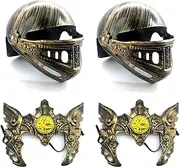 4 Pack Medieval Warrior Knight Helmet with Flip Down Visor for Battle Play Halloween Cosplay LARP Props
