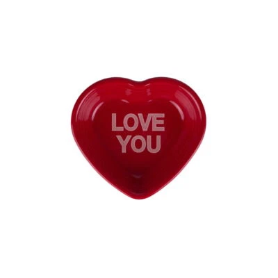 Fiesta® Sweet Candy Hearts 9oz Small Heart Bowl - Love You | Scarlet
