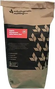 Wholegrain Milling Co Organic Stoneground White Bakers Flour, 5KG - Popular uses: Sourdough, Soft breads, Pizza bases, Pasta. Protein Content: 12% Taste Profile: Light cereal flavour.