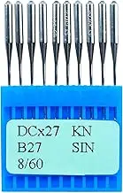 BLOOY - DCX27 DOTEC Needles for Industrial Overlock Sewing Machines 81X1, B27, My 1023, UY191 (Pack of 100 PCS) (Size 8 (60))