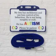 Autism Awareness- My Son Has Autism Disability ID Card And Lanyard