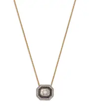 Bloomingdale's Fine Collection Black & White Diamond Octagon Pendant Necklace in 14K White & Yellow Gold, 1.25 ct. t. w.