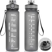 1 Litre Water Bottle with 2-in-1 Drinking Opening, Straw & Direct Drinking, BPA-Free Tritan Sports Bottle, Leak-Proof Water Bottle for Sports, Fitness, Work, Cycling, Hiking, Outdoor, Travel
