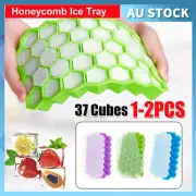Honeycomb Ice Cube Tray Molds Shape with Lid Flexible Silicone Ice Cube Mold