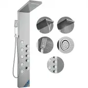 VEVOR Shower Panel System, 4 Shower Modes Shower Panel Tower, Rainfall, Waterfall, 5 Full Body Massage Jets and 3-Setting Handheld Shower Head with 59