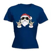 Chrismas Rock Santa - Funny Womens T-Shirt Tshirt