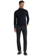 [Oxford] Turtle Neck Merino Wool Pullover in Black