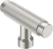 Alzassbg 10 Pack Brushed Satin Nickel Cabinet Knobs, 2.1 Inch(55mm) Diameter T Bar Knurled Kitchen Knobs for Cabinets and Drawers AL6017SN