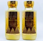 2 Bath & Body Works GOLDEN BERRY MISTLETOE Body Wash Shower Gel 10 oz