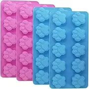 ACEmedia Food Grade Silicone Paw Print Mold, Set of 4 Packs Reusable Dog Cat Animal Paw Ice Candy Chocolate Baking Mold, Oven, Freezer, Dishwasher Safe