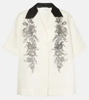 [Zimmermann] Zimmermann Floral linen bowling shirt AU 10 white