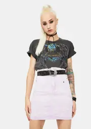 [Liquor N Poker] Lilac Outta Limits Denim Mini Skirt