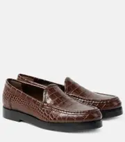 [Manolo Blahnik] Manolo Blahnik Dinelio croc-effect leather loafers AU 7 brown