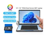 2024 Dual Screen Touch Laptops Windows 11 360 Flip Gaming Notebook PC YOGA 14 Inch 2.2K Intel N95 32Gb RAM+1TB M.2 5G WiFi 16GB DDR4 512GB SSD 12th Ge