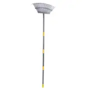 Garden Rake Wide Leaf For Shrub With 25 Tines Yard Thatching Adjustable Handle