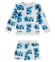 [Stella McCartney Kids] Stella McCartney Kids Cotton fleece sweatshirt and shorts set Y 4 multicoloured