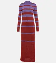 [Rabanne] Rabanne Striped metallic knit maxi dress AU 6 metallic