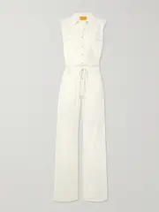 [Guest In Residence] Guest In Residence - Breezy Cotton-jersey Jumpsuit - Cream - large large Cream