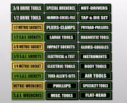 Toolbox Labels Sticker Decals For Drawers And All Tool Box Chest Set 30 Pack