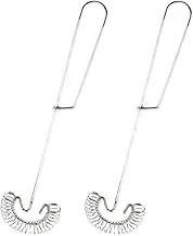 VALICLUD 2Pcs Stainless Steel Egg Beater Hand Mixer with Spring Coil Design Kitchen Whisk for Milk Blending Hook Heat Insulated Handle for Baking and Cooking