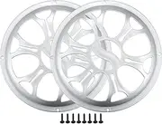 X AUTOHAUX Universal 8" Car Speaker Grills Cover Round 8 Inch Audio Speaker Subwoofer Guard Protective Case with Mounting Screws ABS Silver Tone - Pack of 2