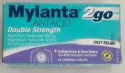Mylanta 2Go Antacid Double Strength 48 Chewable Tablets Indigestion Heartburn
