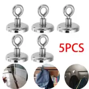 5PCS Super Strong Rare Earth Round Neodymium River Fishing Magnet Eyebolt