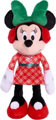 Disney Holiday Christmas Plush Minnie Mouse with Earmuffs, Just Play, 19"