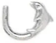 [JewelryWeb] 14ct White Gold Dolphin Body Piercing Jewelry Nose Screw