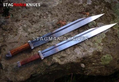 Rare Hand Forged J2 Steel Hunting Bowie Anglo The Saxon Viking Seax Swords 2 Pcs
