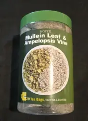 NEW Hoper Mullein Leaf & Ampelopsis Vine Tea Bags SEALED 09/08/2026