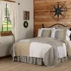 Ashmont King Block Patchwork Quilt 100% Cotton Grey Tan White