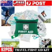 92pcs Travel First Aid Kit Emergency Survival Bag Medical Hiking Car Home Care