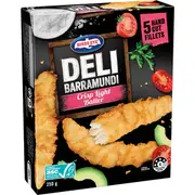 Birds Eye Deli Barramundi Fillets Light Batter 250g
