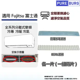 適用Fujitsu富士通全系列分離式變頻冷專冷暖空調/冷氣PM2.5 HEPA+防霉靜電過濾網濾芯 (7.5折)