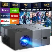 [Electric Focus] Projector with WiFi and Bluetooth, 20000LM Native 1080P Proj...