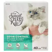 Odor Control Tight Clumping Cat Litter,Fresh Scent,40 Lb Fast Shi