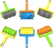 NOVAZANU 6pcs Sand Beach Roller Set, Multi-Color Sand Play Tool with Textured Pattern Detachable Tracks, 2-in-1 Mold and Art Tools for Inspiring Creativity