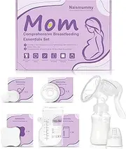 Breastfeeding Essentials Kit for Nursing Moms - Manual Breast Pump, Nipple Shields, Milk Collectors, Breastmilk Storage Bags, Soothing Gel Pads for Breastfeeding Newborn Relief for Sore Nipples 37 Pcs